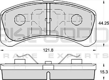 Akebono AN-608WKE - Bremžu uzliku kompl., Disku bremzes www.autospares.lv