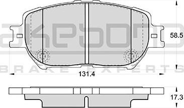 Akebono AN-671K - Brake Pad Set, disc brake www.autospares.lv