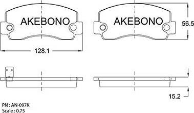 Akebono AN-097K - Bremžu uzliku kompl., Disku bremzes www.autospares.lv