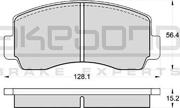 Akebono AN-042KE - Bremžu uzliku kompl., Disku bremzes www.autospares.lv