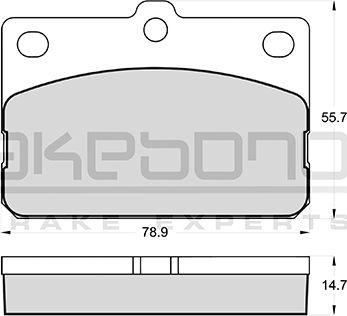 Akebono AN-023K - Bremžu uzliku kompl., Disku bremzes autospares.lv