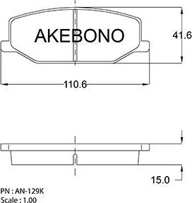 Akebono AN-129K - Brake Pad Set, disc brake www.autospares.lv