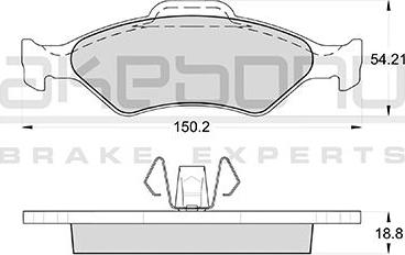 Akebono AN-8087K - Тормозные колодки, дисковые, комплект www.autospares.lv