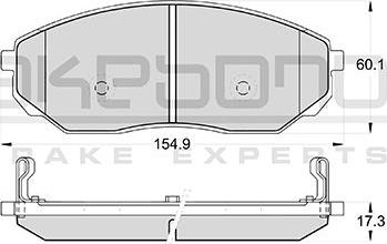 Akebono AN-8034WK - Bremžu uzliku kompl., Disku bremzes www.autospares.lv