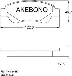 Akebono AN-8145K - Brake Pad Set, disc brake www.autospares.lv