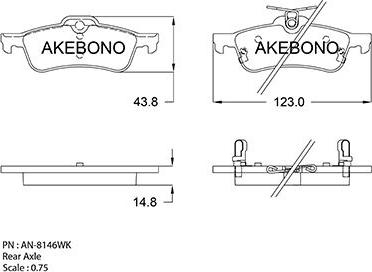 Akebono AN-8146WK - Brake Pad Set, disc brake www.autospares.lv