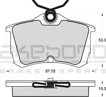 Akebono AN-8110WK - Brake Pad Set, disc brake www.autospares.lv