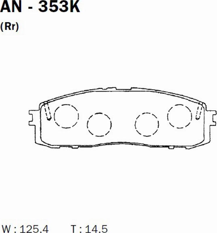 Akebono AN-353K - Brake Pad Set, disc brake www.autospares.lv