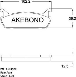 Akebono AN-307KE - Bremžu uzliku kompl., Disku bremzes autospares.lv