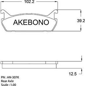 Akebono AN-307K - Bremžu uzliku kompl., Disku bremzes autospares.lv