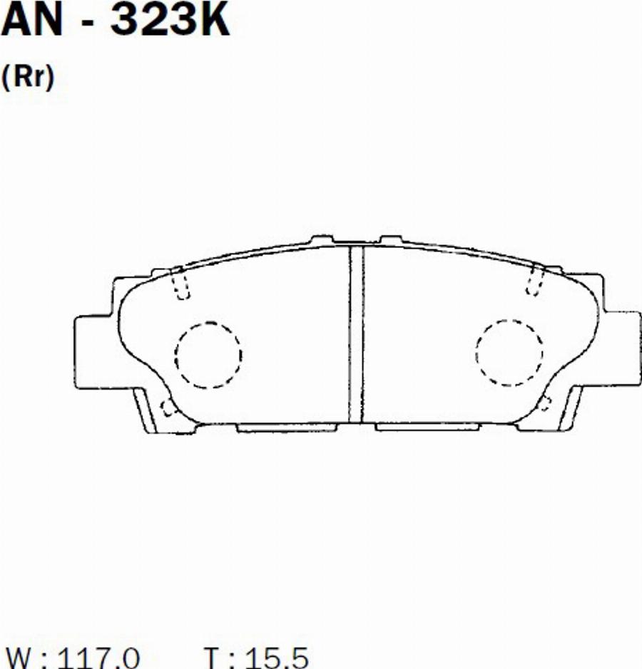 Akebono AN-323K - Brake Pad Set, disc brake www.autospares.lv