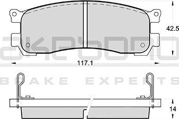 Akebono AN-242WK - Bremžu uzliku kompl., Disku bremzes autospares.lv