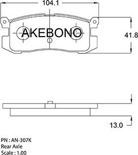 Akebono AN-250KE - Bremžu uzliku kompl., Disku bremzes autospares.lv