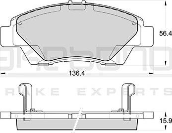 Akebono AN-763WK - Bremžu uzliku kompl., Disku bremzes autospares.lv