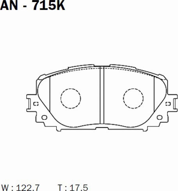 Akebono AN-715K - Bremžu uzliku kompl., Disku bremzes autospares.lv