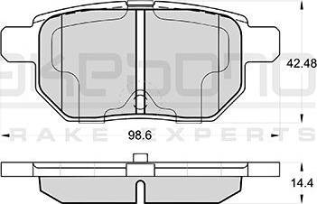 Akebono AN-716WK - Brake Pad Set, disc brake www.autospares.lv