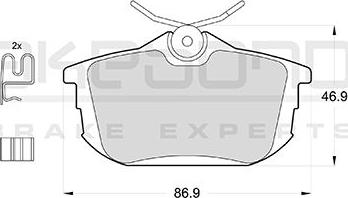 Akebono AN-739WK - Brake Pad Set, disc brake www.autospares.lv