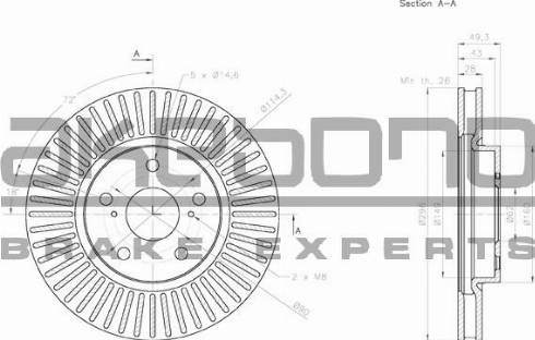 Akebono BN-0951 - Тормозной диск www.autospares.lv