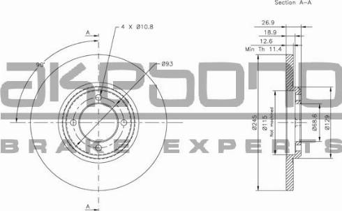 Akebono BN-0957 - Bremžu diski autospares.lv