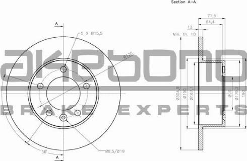 Akebono BN-0961 - Bremžu diski autospares.lv