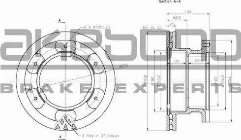 Akebono BN-0919 - Bremžu diski www.autospares.lv