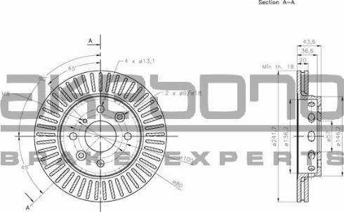 Akebono BN-0984 - Тормозной диск www.autospares.lv