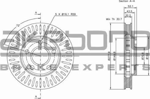 Akebono BN-0933 - Тормозной диск www.autospares.lv