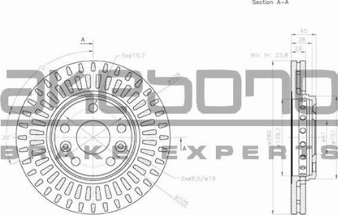 Akebono BN-0979 - Bremžu diski www.autospares.lv