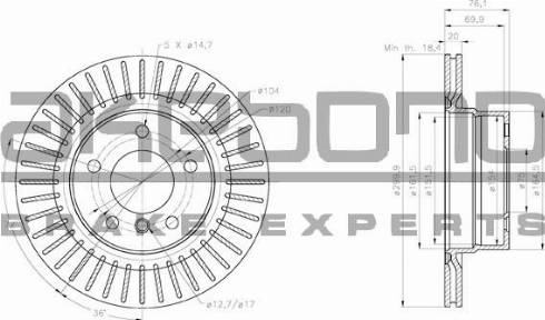 Akebono BN-0444 - Bremžu diski autospares.lv