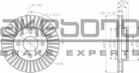 Akebono BN-0414 - Bremžu diski www.autospares.lv