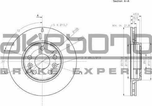 Akebono BN-0412 - Bremžu diski www.autospares.lv