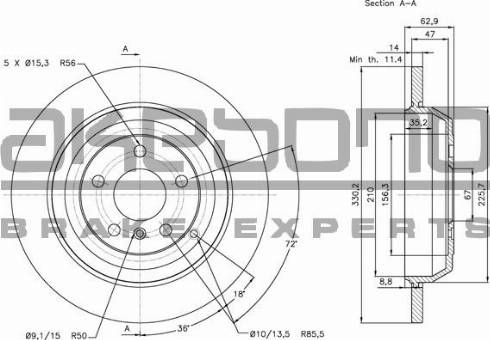 Akebono BN-0432 - Bremžu diski autospares.lv