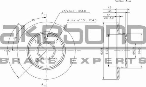 Akebono BN-0427E - Bremžu diski www.autospares.lv