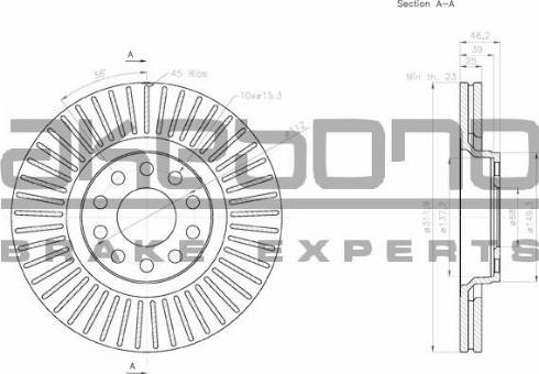 Akebono BN-0551 - Bremžu diski www.autospares.lv