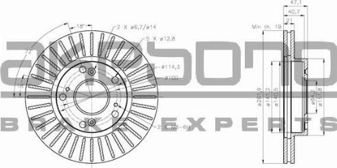 Akebono BN-0553 - Bremžu diski www.autospares.lv