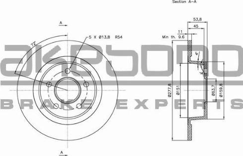 Akebono BN-0562E - Bremžu diski autospares.lv