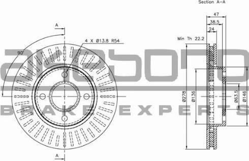 Akebono BN-0530 - Bremžu diski www.autospares.lv