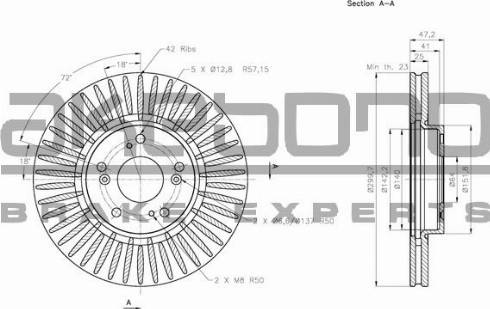 Akebono BN-0619 - Bremžu diski www.autospares.lv