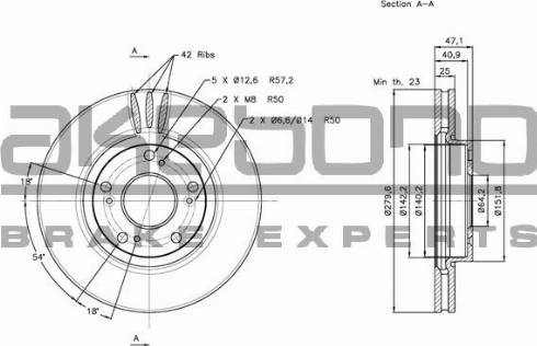 Akebono BN-0618E - Bremžu diski www.autospares.lv