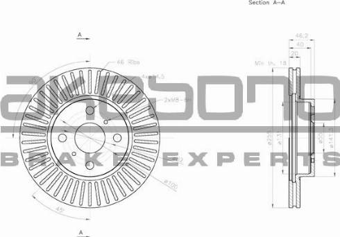 Akebono BN-0688E - Bremžu diski autospares.lv