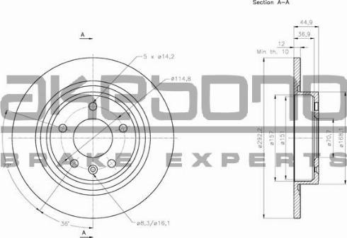 Akebono BN-0095 - Bremžu diski www.autospares.lv