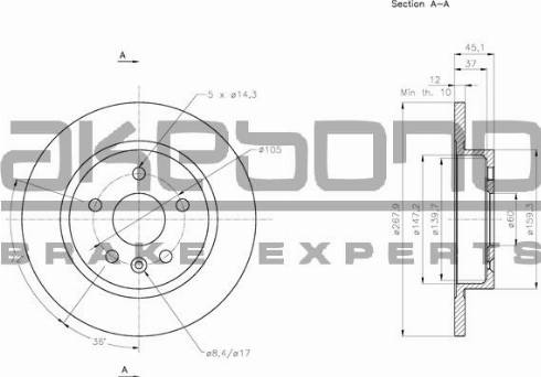 Akebono BN-0093 - Bremžu diski www.autospares.lv