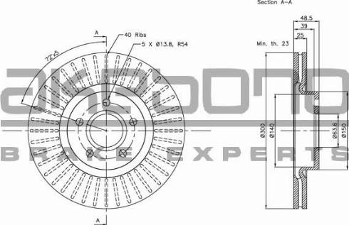 Akebono BN-0040E - Brake Disc www.autospares.lv