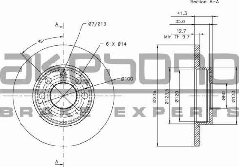 Akebono BN-0043 - Bremžu diski autospares.lv