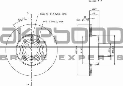 Akebono BN-0009 - Bremžu diski autospares.lv