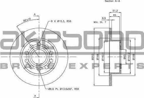 Akebono BN-0005 - Bremžu diski autospares.lv