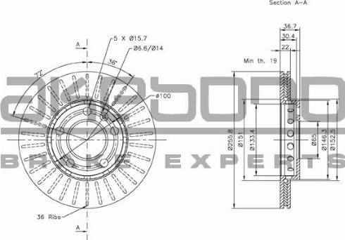 Akebono BN-0003 - Тормозной диск www.autospares.lv