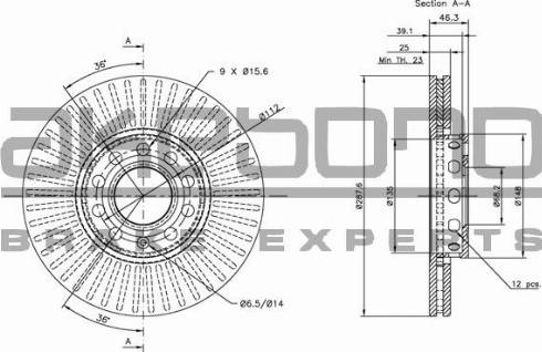 Akebono BN-0014 - Тормозной диск www.autospares.lv