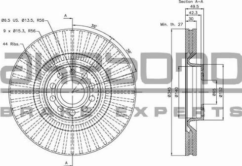 Akebono BN-0015E - Bremžu diski autospares.lv