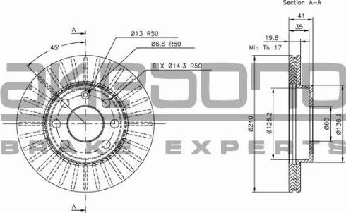 Akebono BN-0089 - Bremžu diski autospares.lv